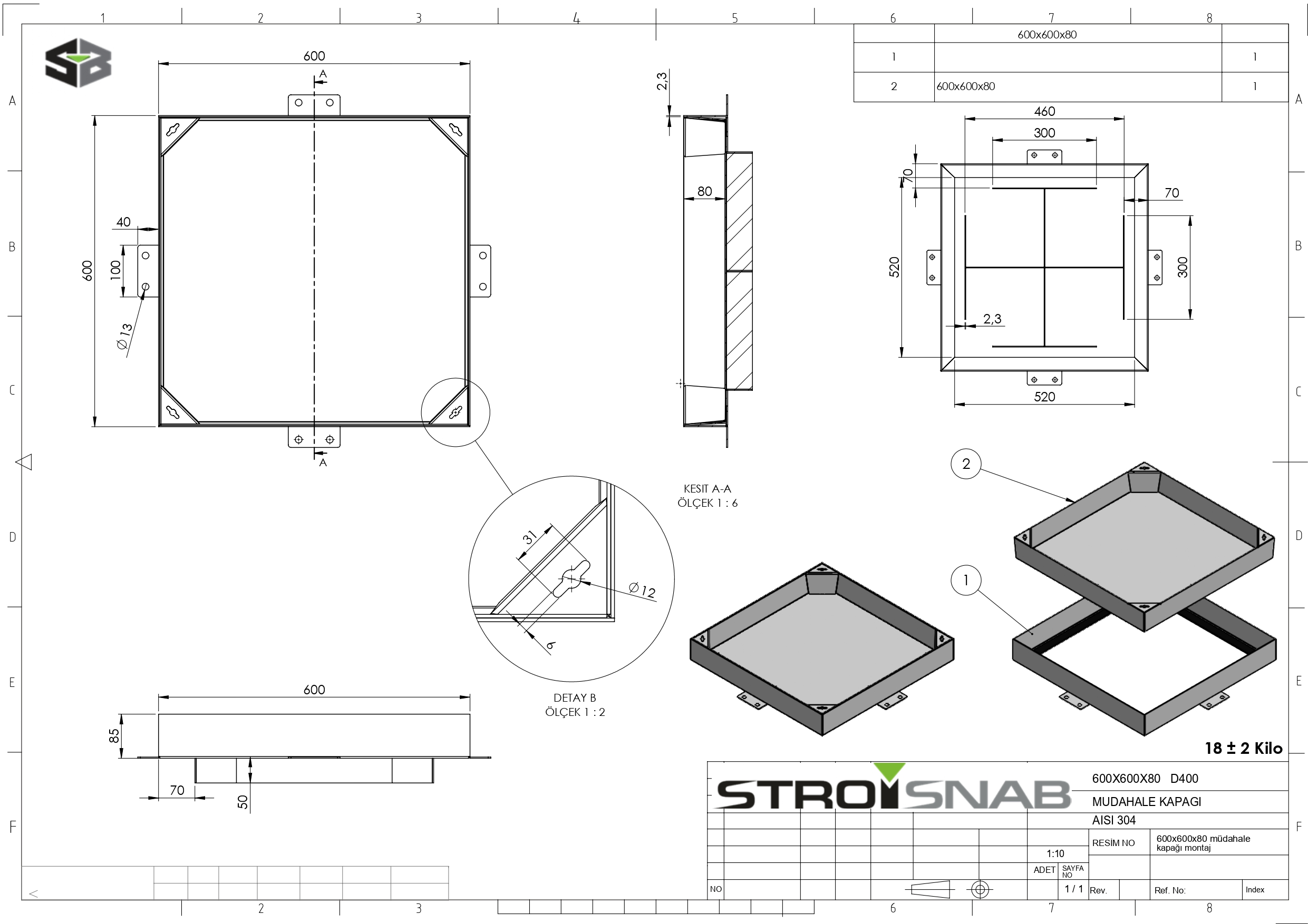 Capac de acces cu pavaj încorporat, clasa C250